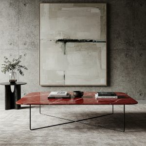 Kırmızı Mermer Sehpa